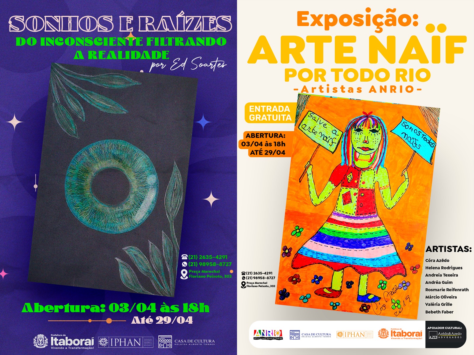 Casa de Cultura Heloísa Alberto Torres inicia o mês de abril com duas exposições inéditas