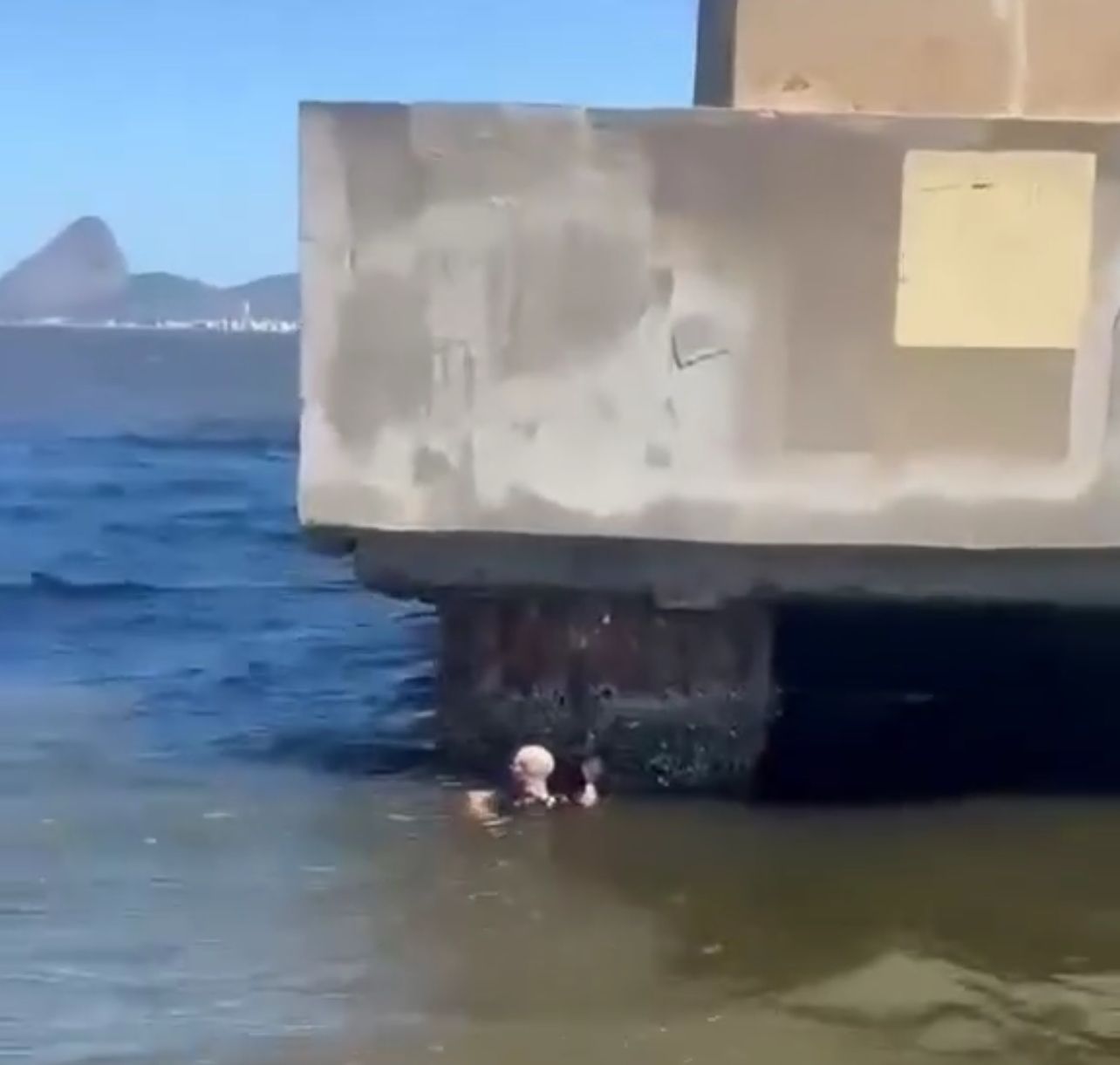 Homem é resgatado por pescadores na base da Ponte Rio-Niterói