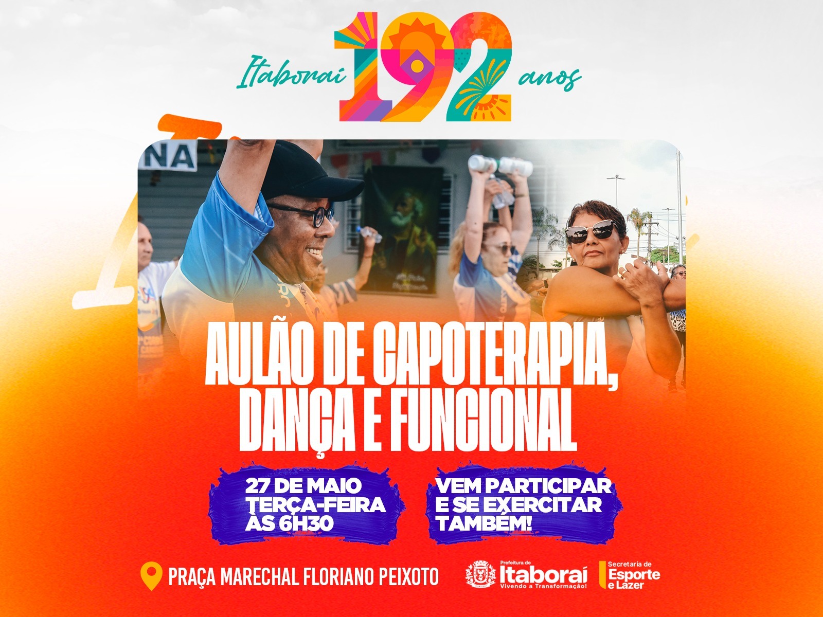 Itaboraí 192 anos: Aulão gratuito de capoterapia, dança e funcional movimenta a cidade