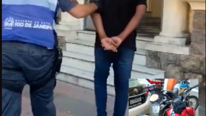 Ação integrada do CISP e Segurança Presente prende homem com moto roubada no Centro de Niterói