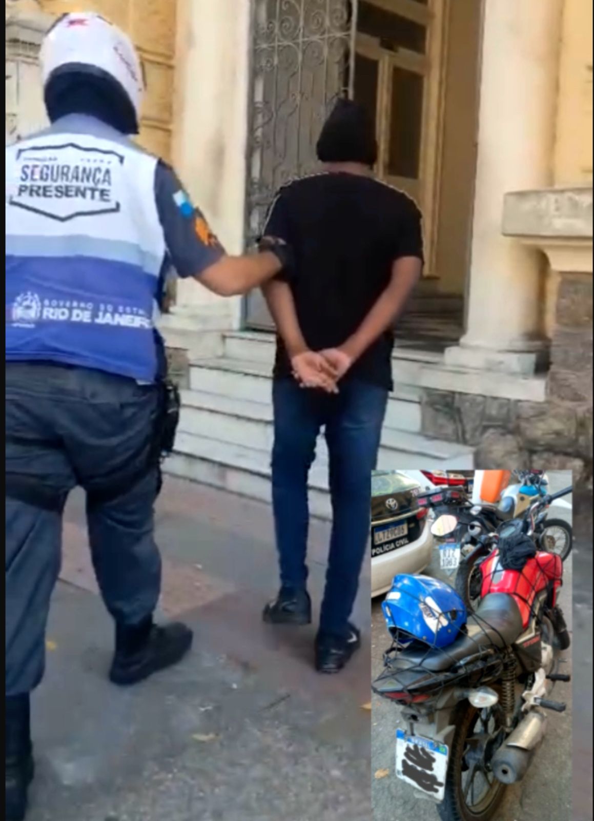 Ação integrada do CISP e Segurança Presente prende homem com moto roubada no Centro de Niterói