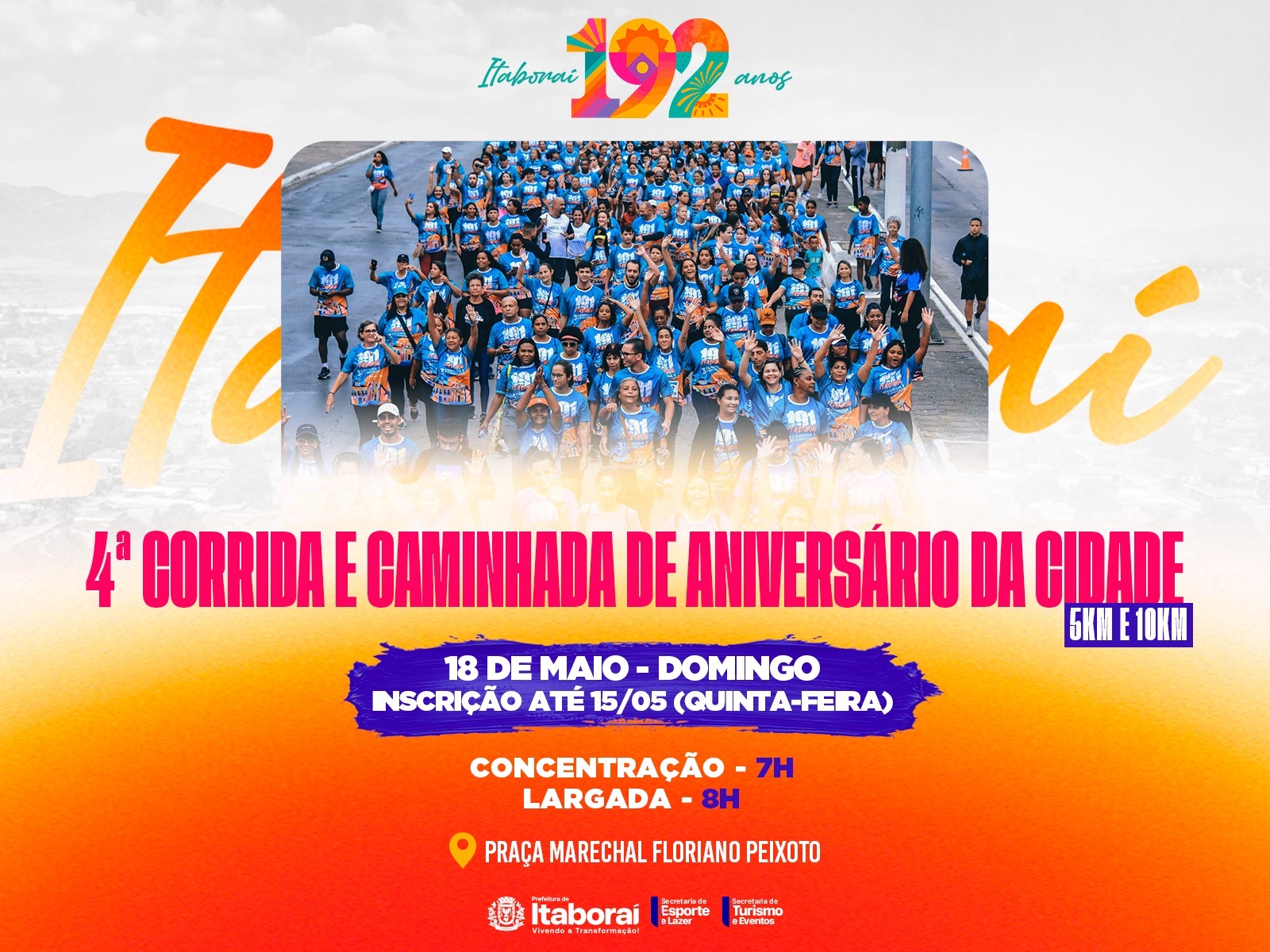 Itaboraí 192 anos: Inscrições abertas para 4ª Corrida e Caminhada de Aniversário da Cidade