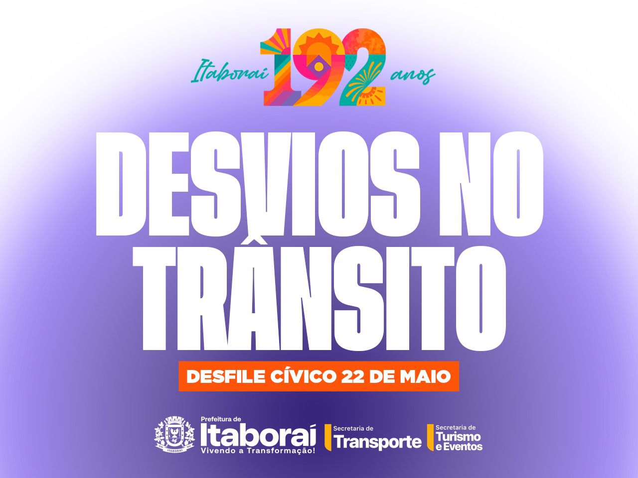 Itaboraí 192 anos: trânsito terá alterações durante o tradicional Desfile Cívico da cidade