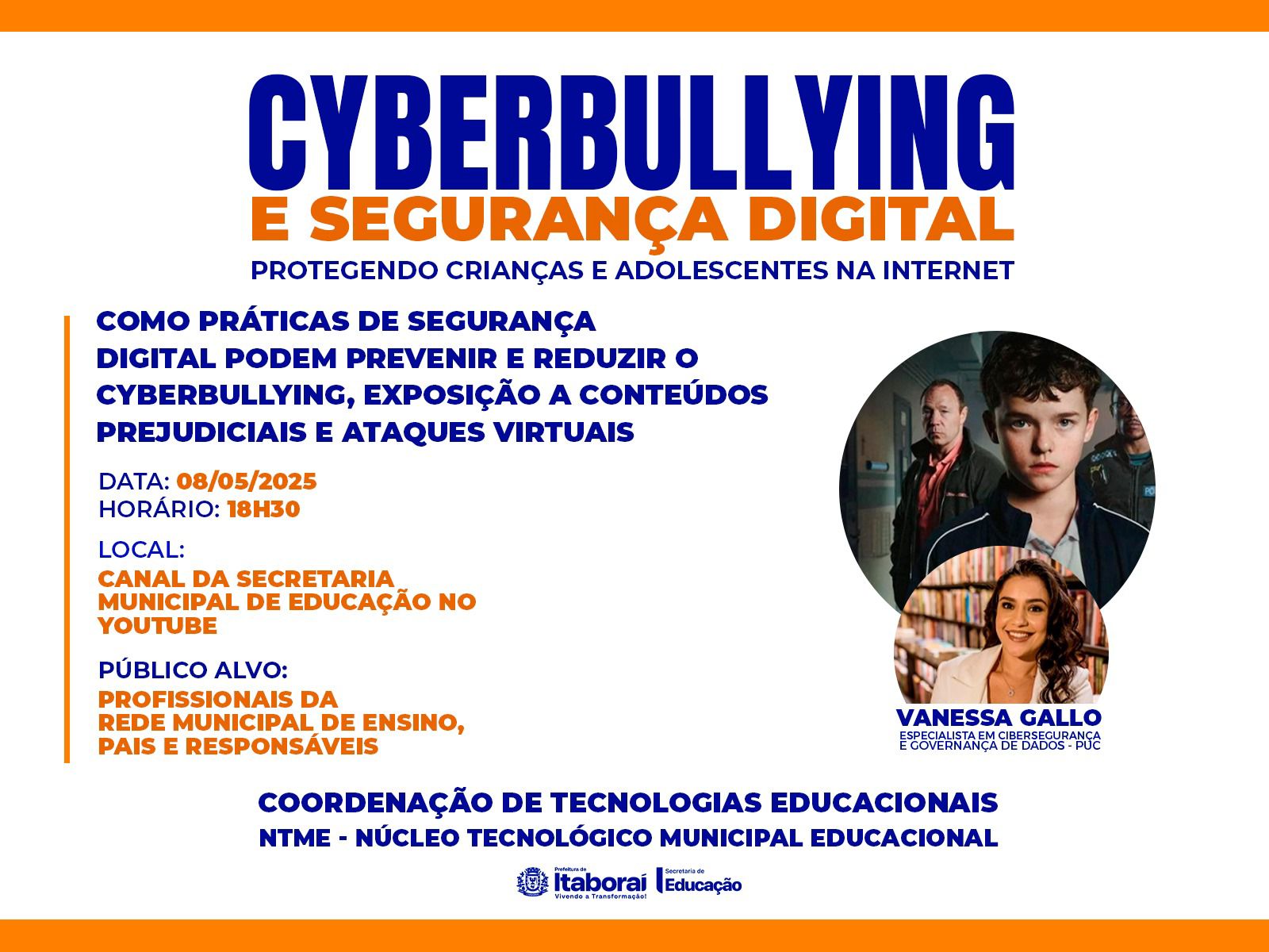 Itaboraí promove palestra online sobre Cyberbullying e Segurança Digital