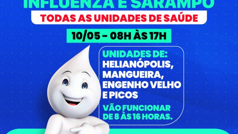 Itaboraí realiza Dia D de Vacinação contra Influenza e Sarampo neste sábado (10/05)