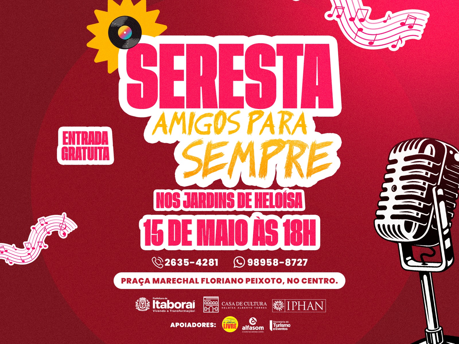 Seresta “Amigos para Sempre” encanta Casa de Cultura nesta quinta-feira (15/05), em Itaboraí