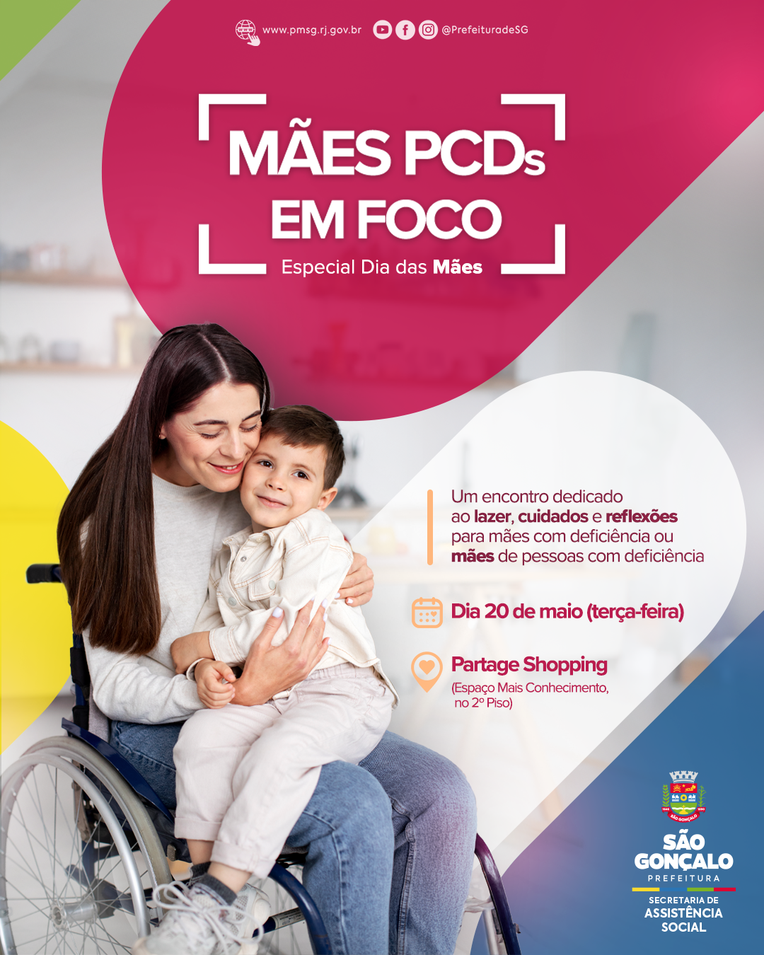 São Gonçalo vai realizar evento para mães PCDs no Partage Shopping