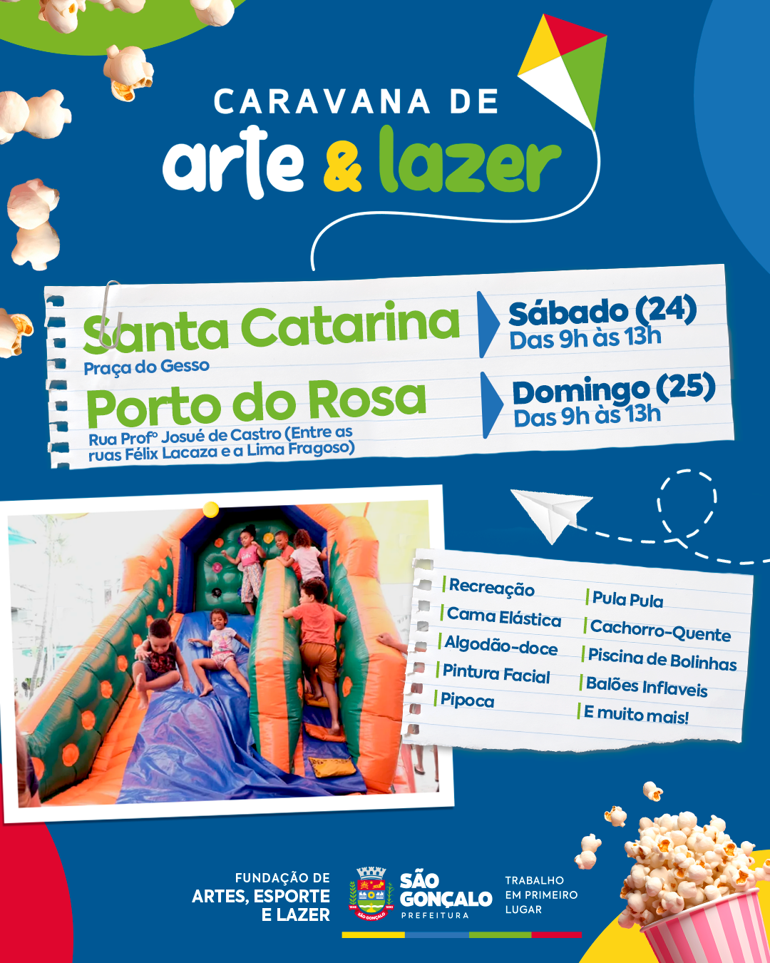 Caravana de Arte e Lazer em Santa Catarina e Porto do Rosa