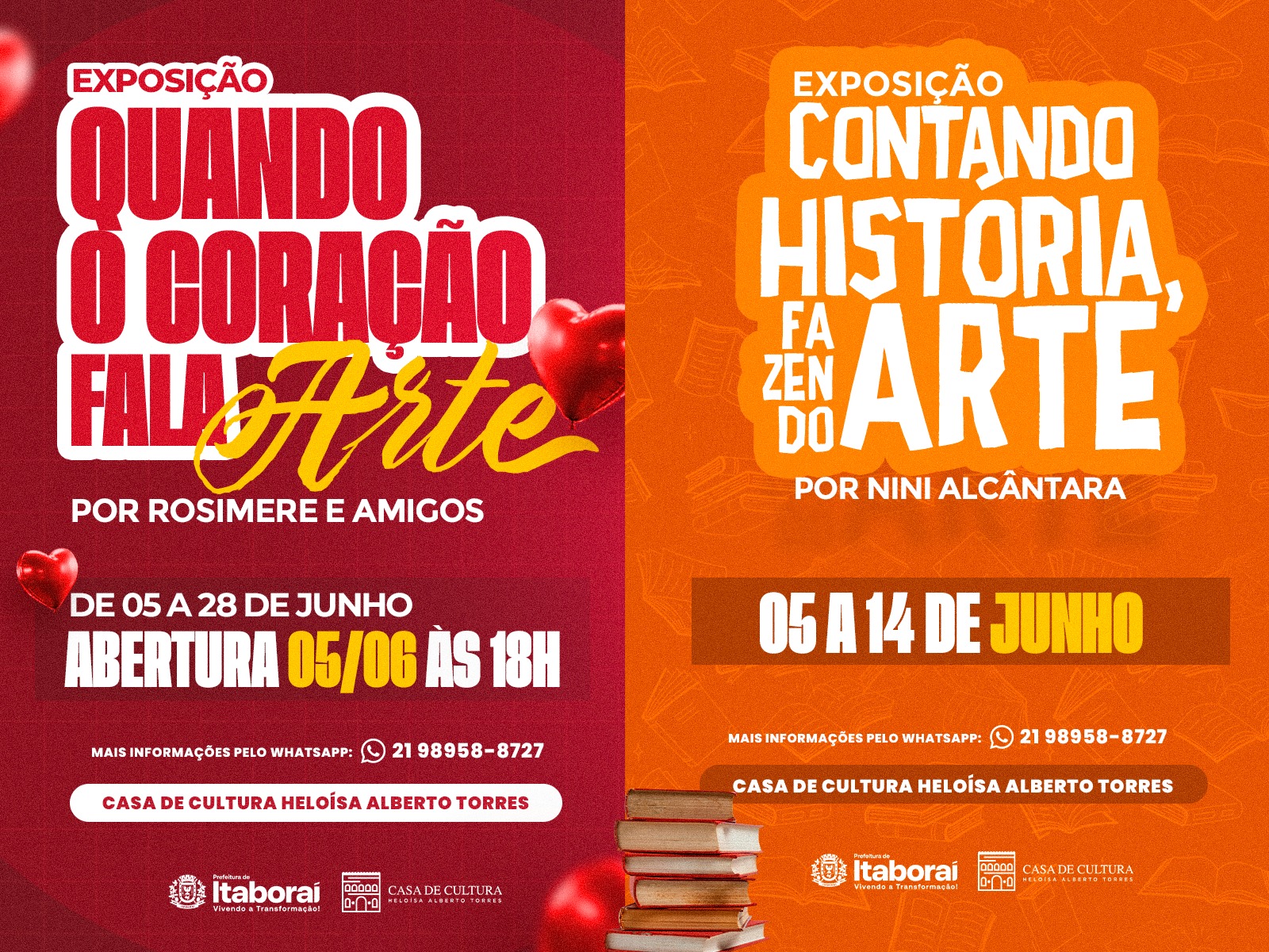 Casa de Cultura abre duas exposições nesta quinta (05/06), às 18h