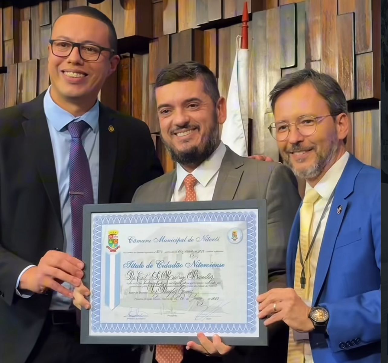 Rodrigo Bacellar recebe título de Cidadão Niteroiense em cerimônia na Alerj