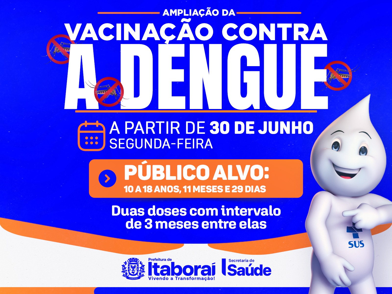 Itaboraí amplia faixa etária da vacinação contra a dengue para jovens de até 18 anos