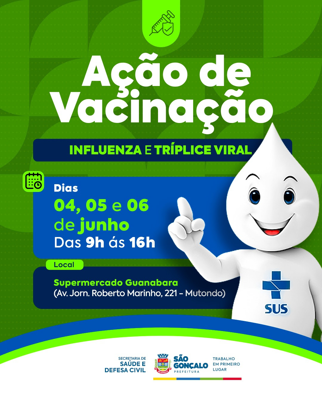 São Gonçalo faz ação itinerante para vacinar população em supermercado