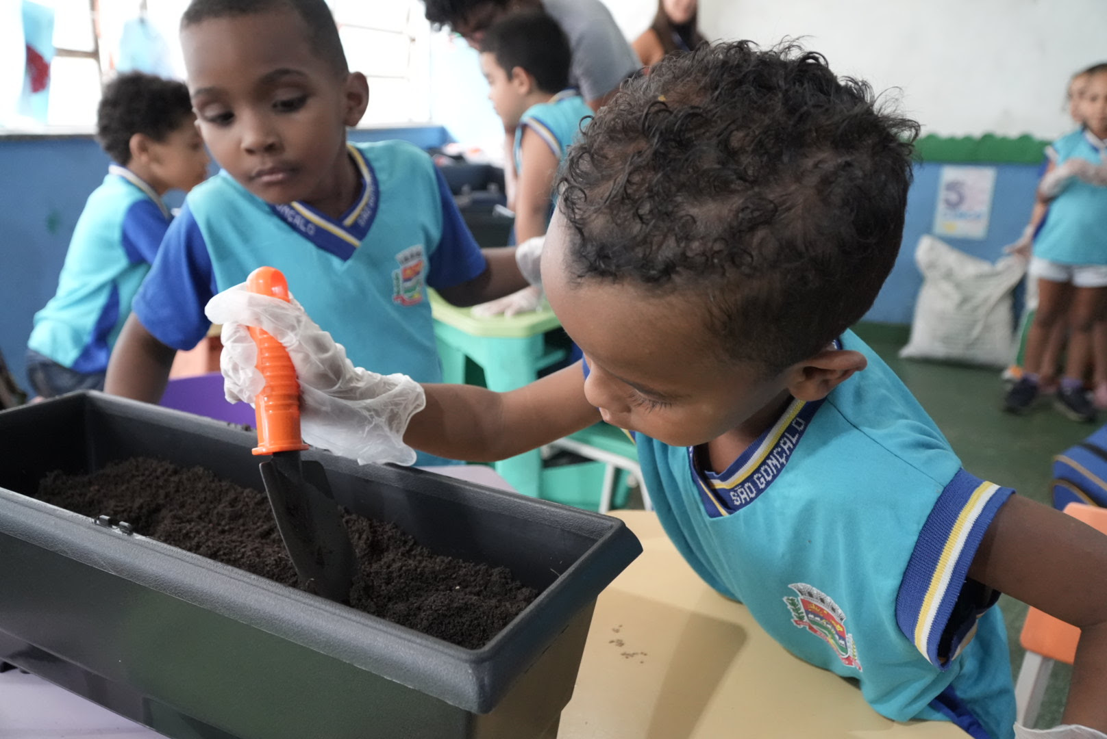 Projeto Meu Ambiente faz horta em ação educativa para alunos de escola em Itaúna
