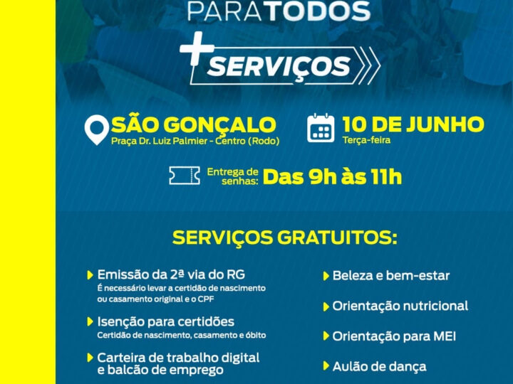 São Gonçalo receberá Programa RJ para Todos na próxima terça-feira (10)