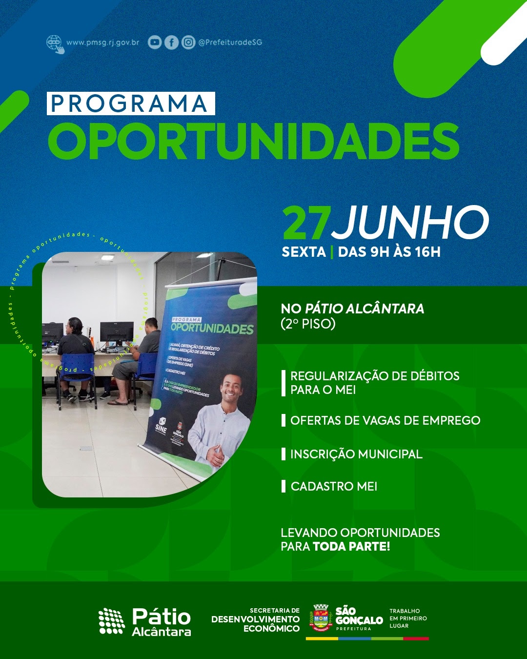 São Gonçalo oferece 63 vagas de emprego em nova edição do Oportunidades