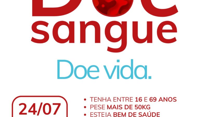 Hospital Municipal Carlos Tortelly promove campanha de doação de sangue nesta quinta-feira (24)