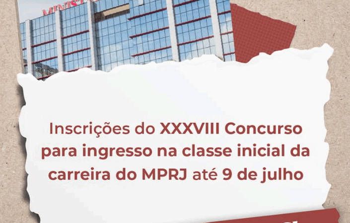 Inscrições do XXXVIII Concurso para ingresso na classe inicial da carreira encerram quarta-feira (09/07)