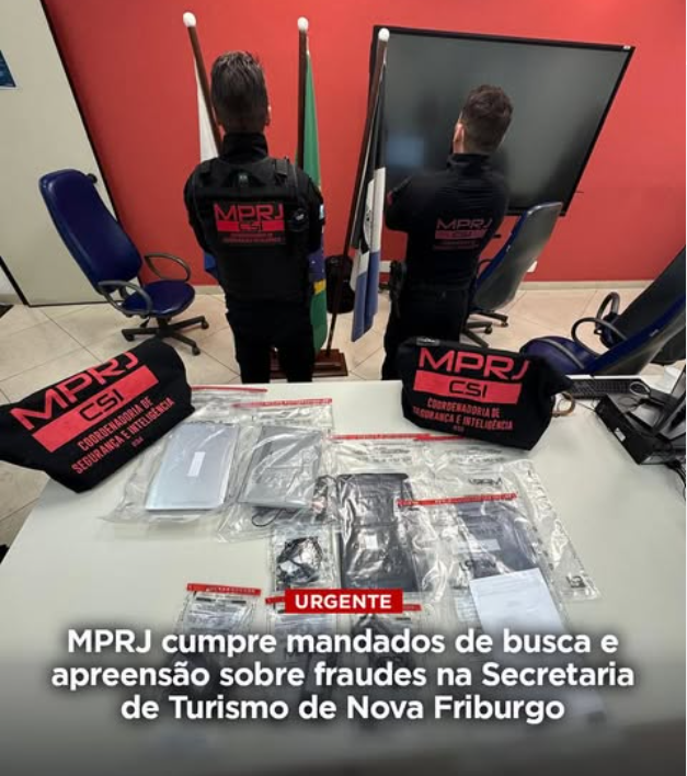 MPRJ cumpre mandados de busca e apreensão em investigação sobre fraudes na Secretaria de Turismo de Nova Friburgo