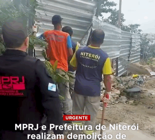 MPRJ e Prefeitura de Niterói realizam demolição de construção irregular em área de proteção ambiental e prendem três por desmatamento ilegal