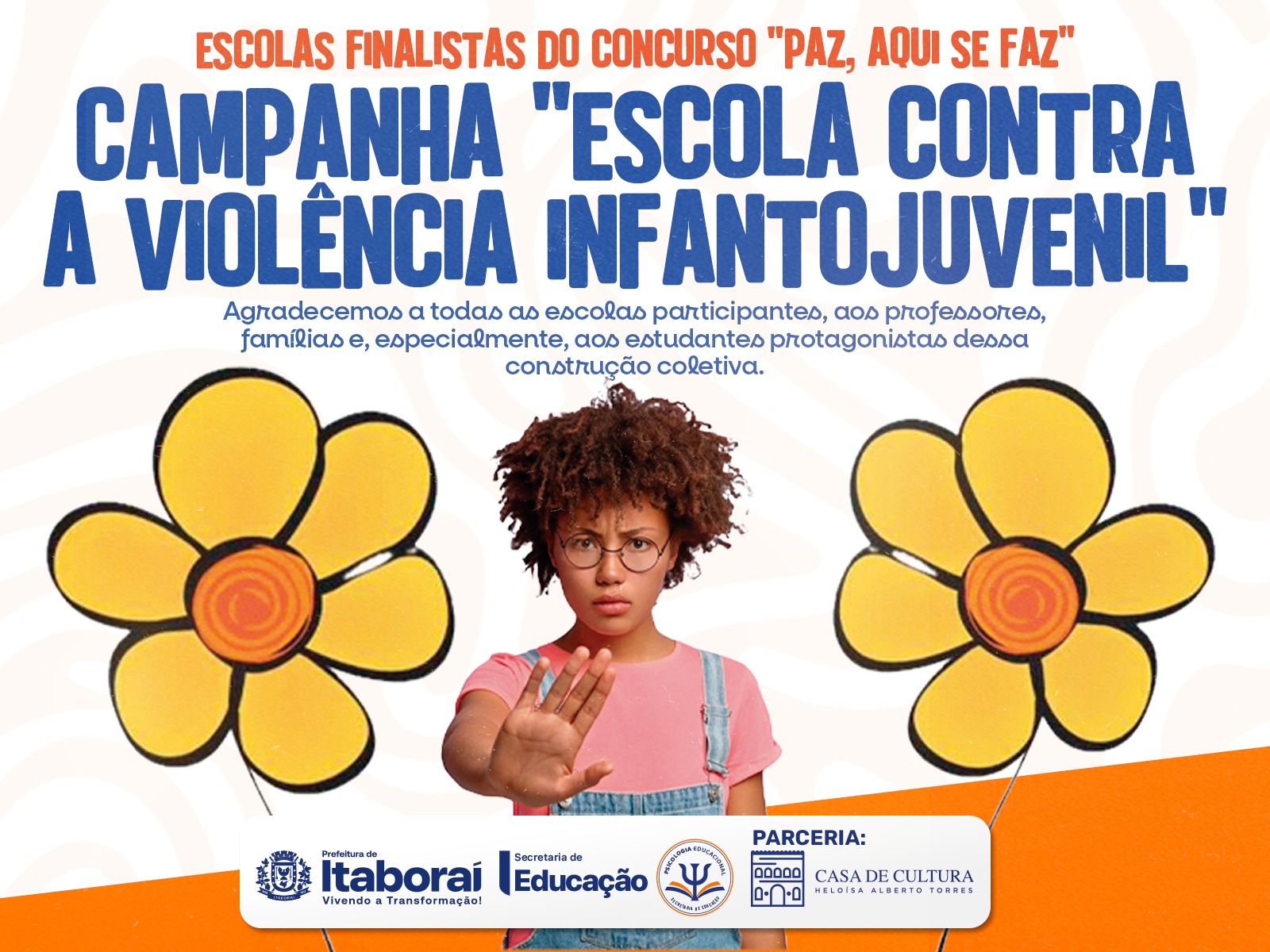 Escolas finalistas do concurso “Paz, aqui se faz!” são anunciadas