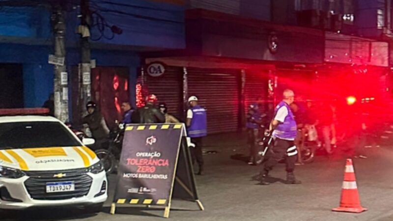 Operação em São Gonçalo fiscaliza motocicletas barulhentas e com escapamentos irregulares