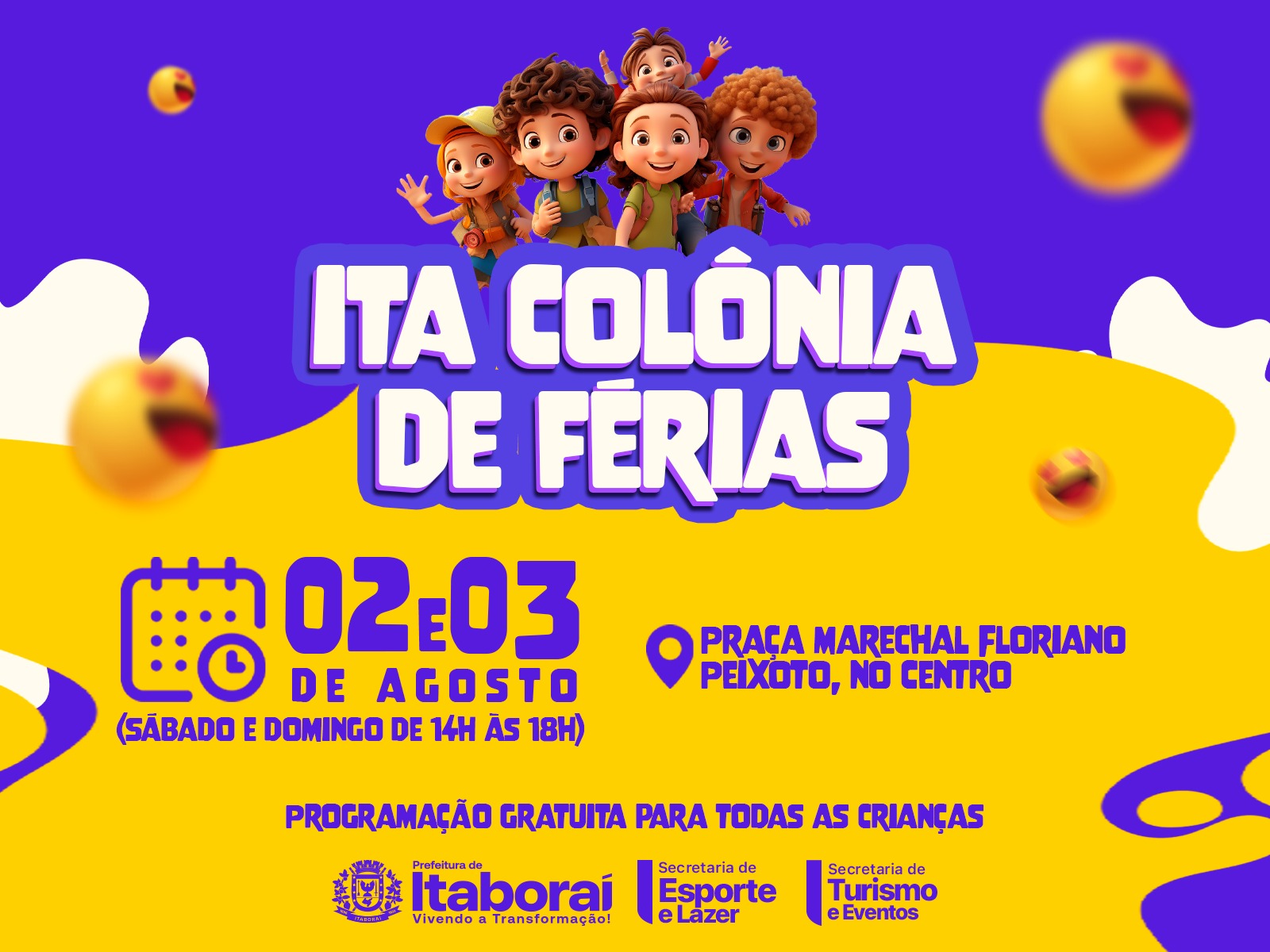 Itaboraí realiza edição especial da Ita Colônia de Férias com atividades gratuitas para as crianças