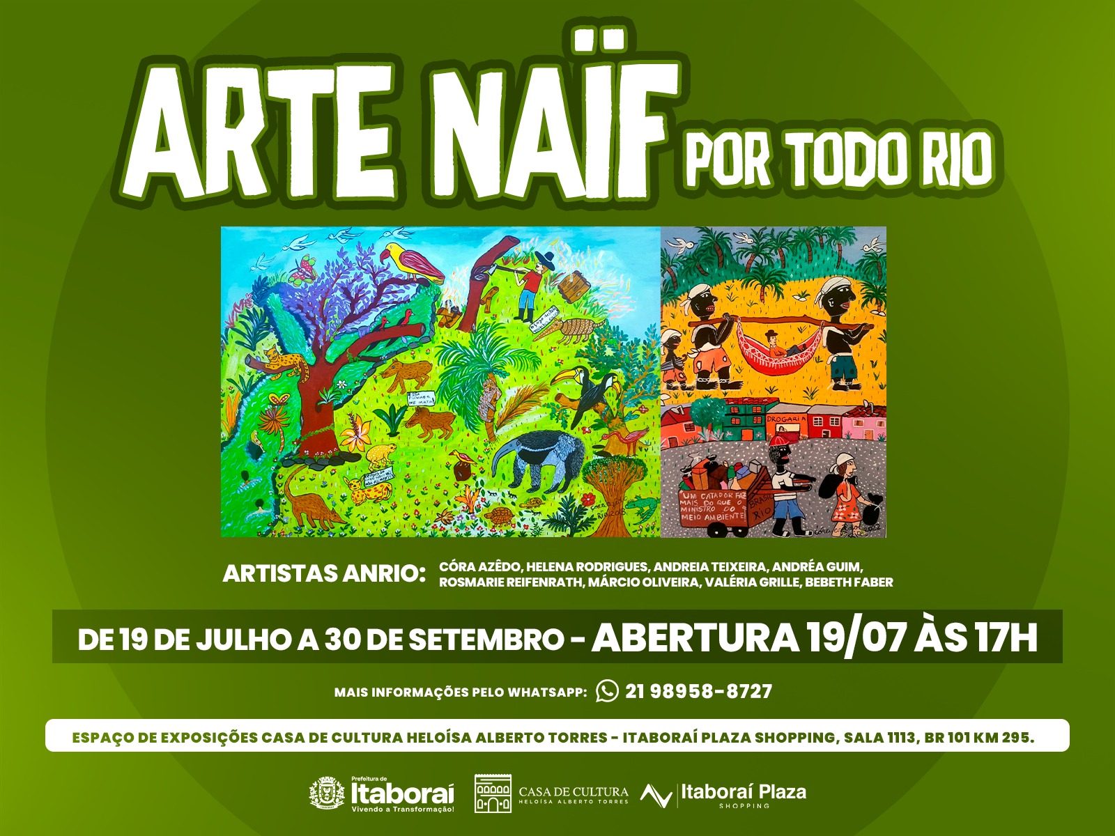 Itaboraí recebe exposição “Arte Naïf por Todo Rio” a partir deste sábado (19/07)