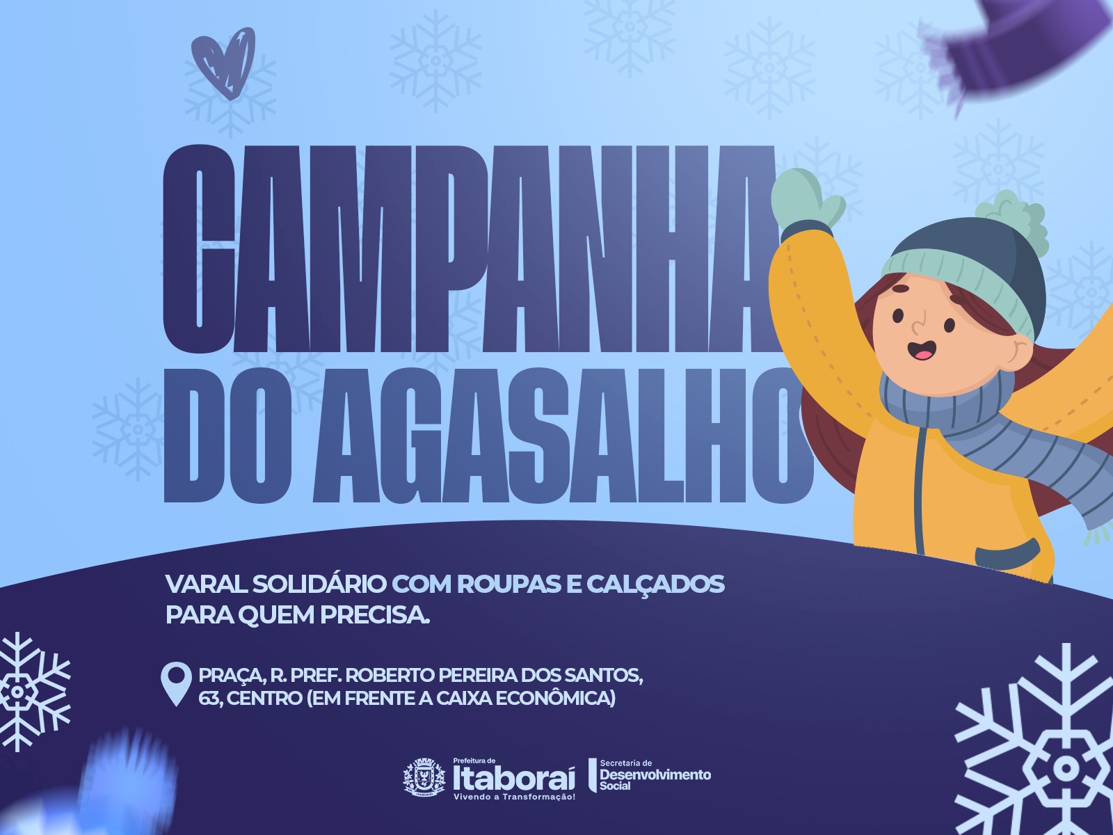 Prefeitura de Itaboraí promove Varal Solidário no Dia D da Campanha do Agasalho