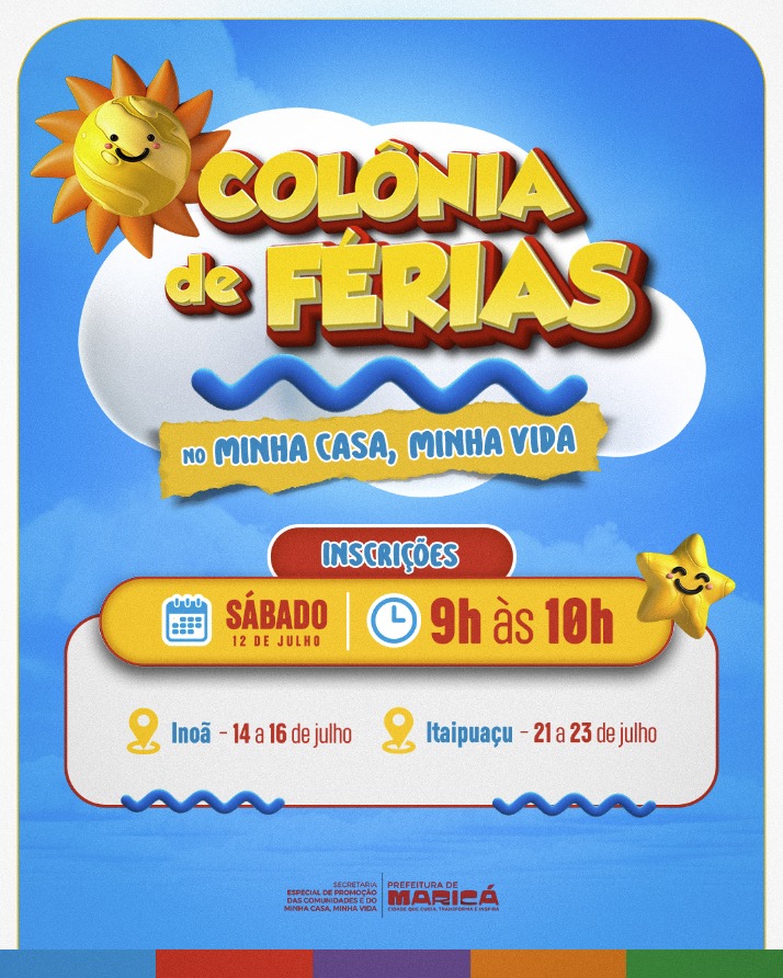 Maricá abre inscrições para Colônia de Férias nos residenciais Minha Casa Minha Vida