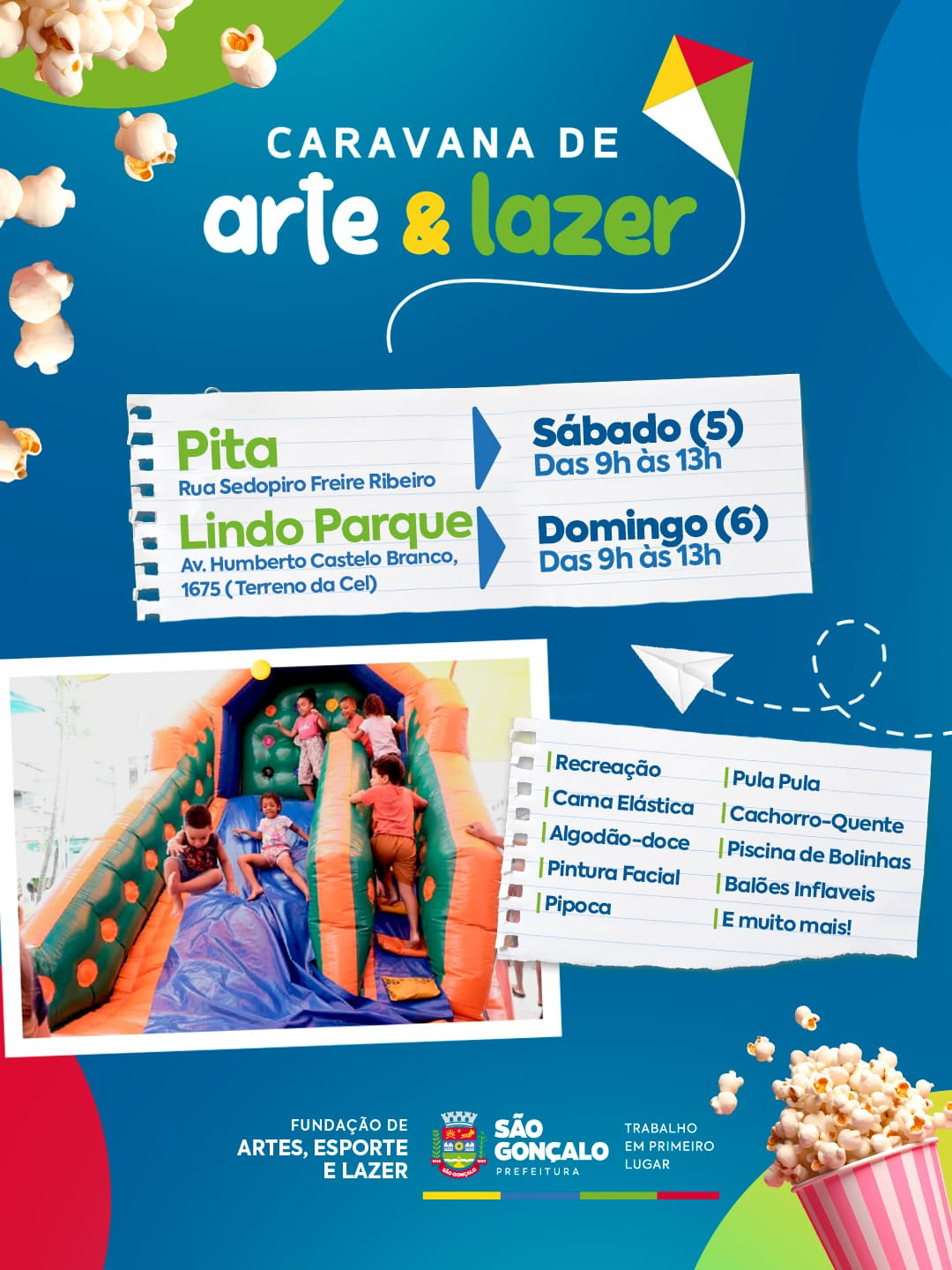 Pita e Lindo Parque vão receber Caravana de Arte e Lazer