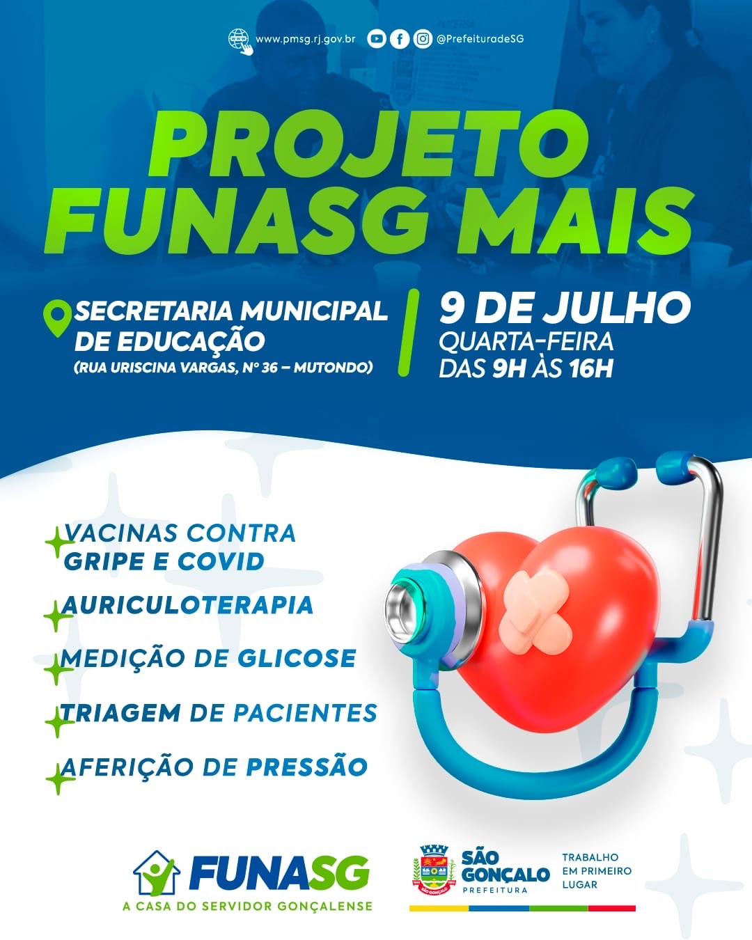 Funasg Mais realizará ação na Secretaria de Educação nesta quarta-feira (9)