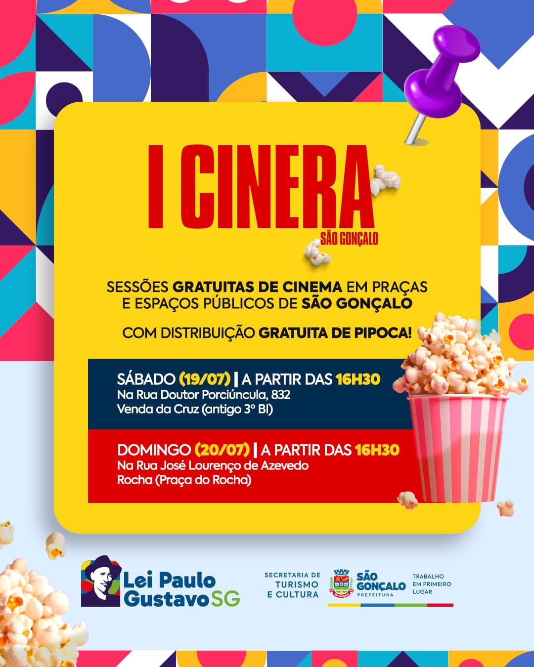 São Gonçalo leva cinema gratuito às ruas com o projeto I Cinera