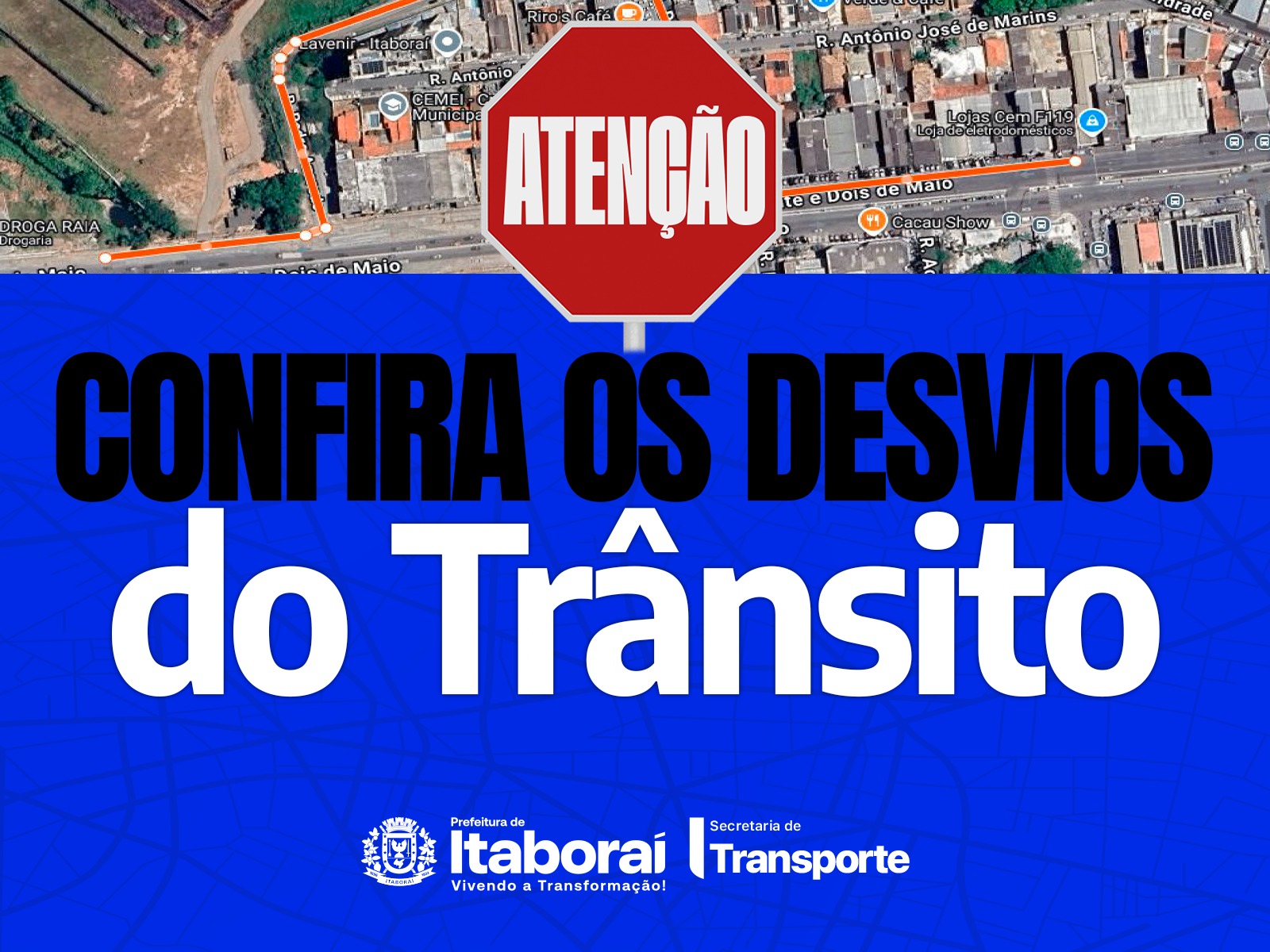 Avenida 22 de Maio terá desvios e interdições no trânsito durante os próximos dias