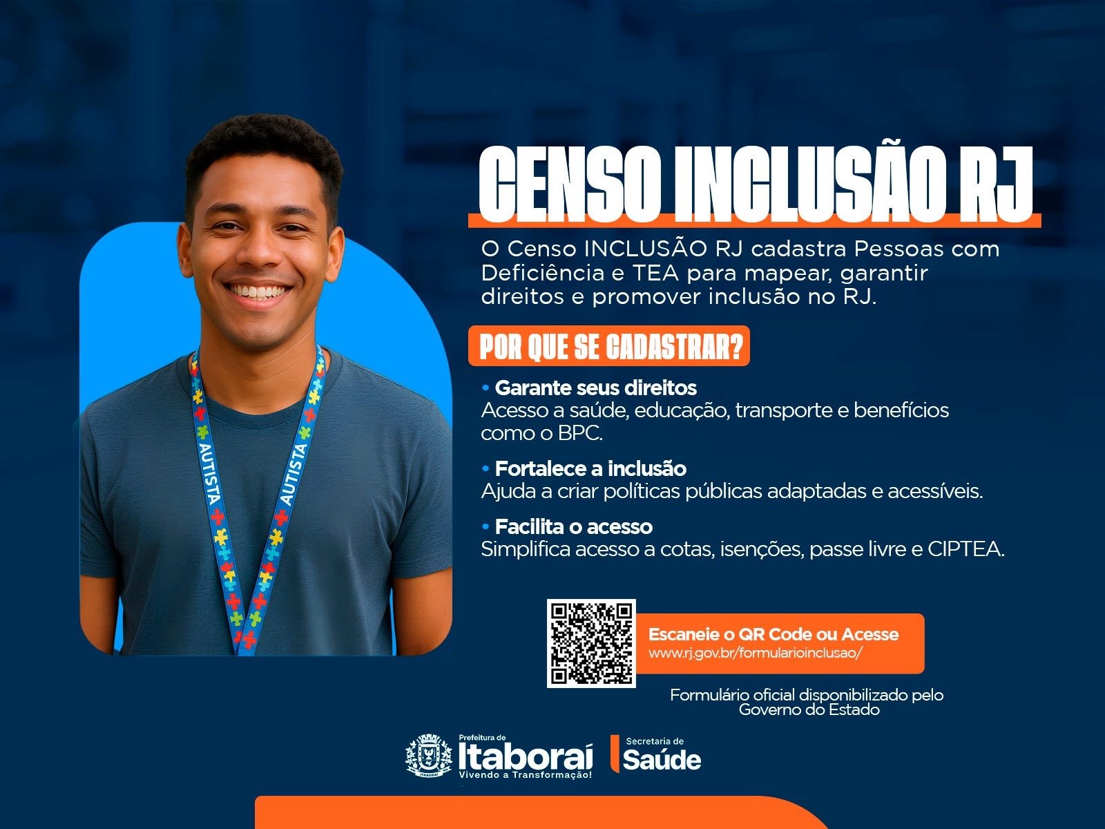 Prefeitura de Itaboraí reforça divulgação do Censo INCLUSÃO RJ para pessoas com deficiência e TEA