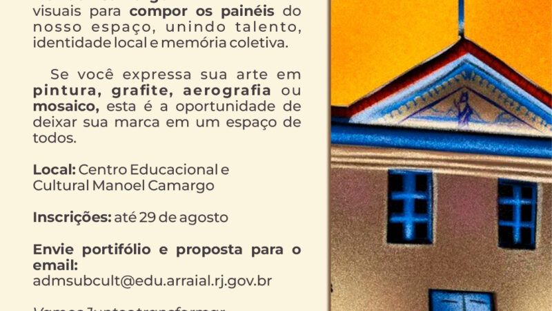 Centro Cultural Manoel Camargo lança chamada para artistas visuais de Arraial do Cabo