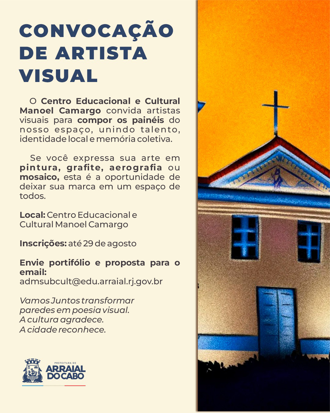 Centro Cultural Manoel Camargo lança chamada para artistas visuais de Arraial do Cabo
