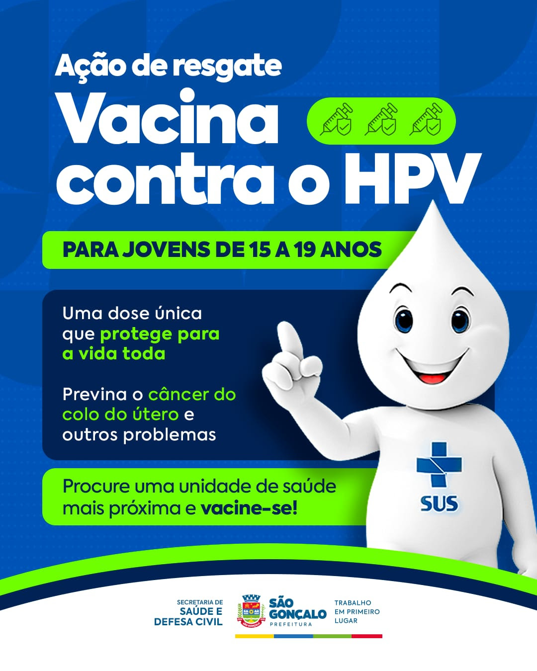 São Gonçalo vacina jovens entre 15 e 19 anos contra o HPV