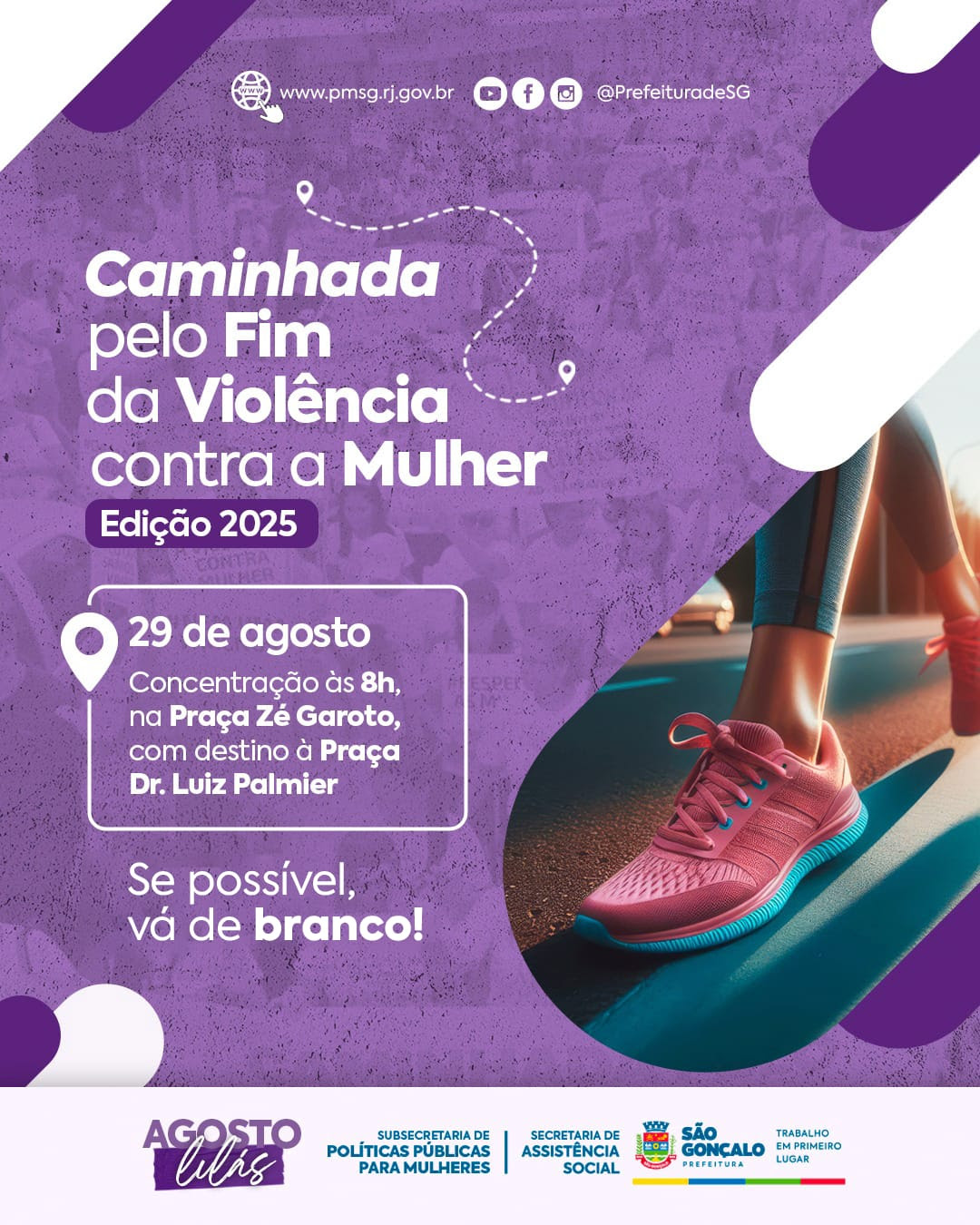 São Gonçalo promove caminhada pelo fim da violência contra a mulher