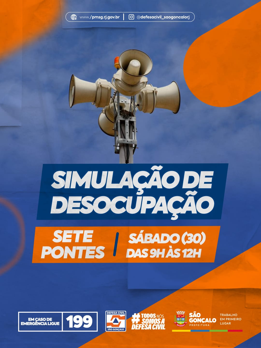 Defesa Civil realizará simulado de desocupação no bairro Sete Pontes