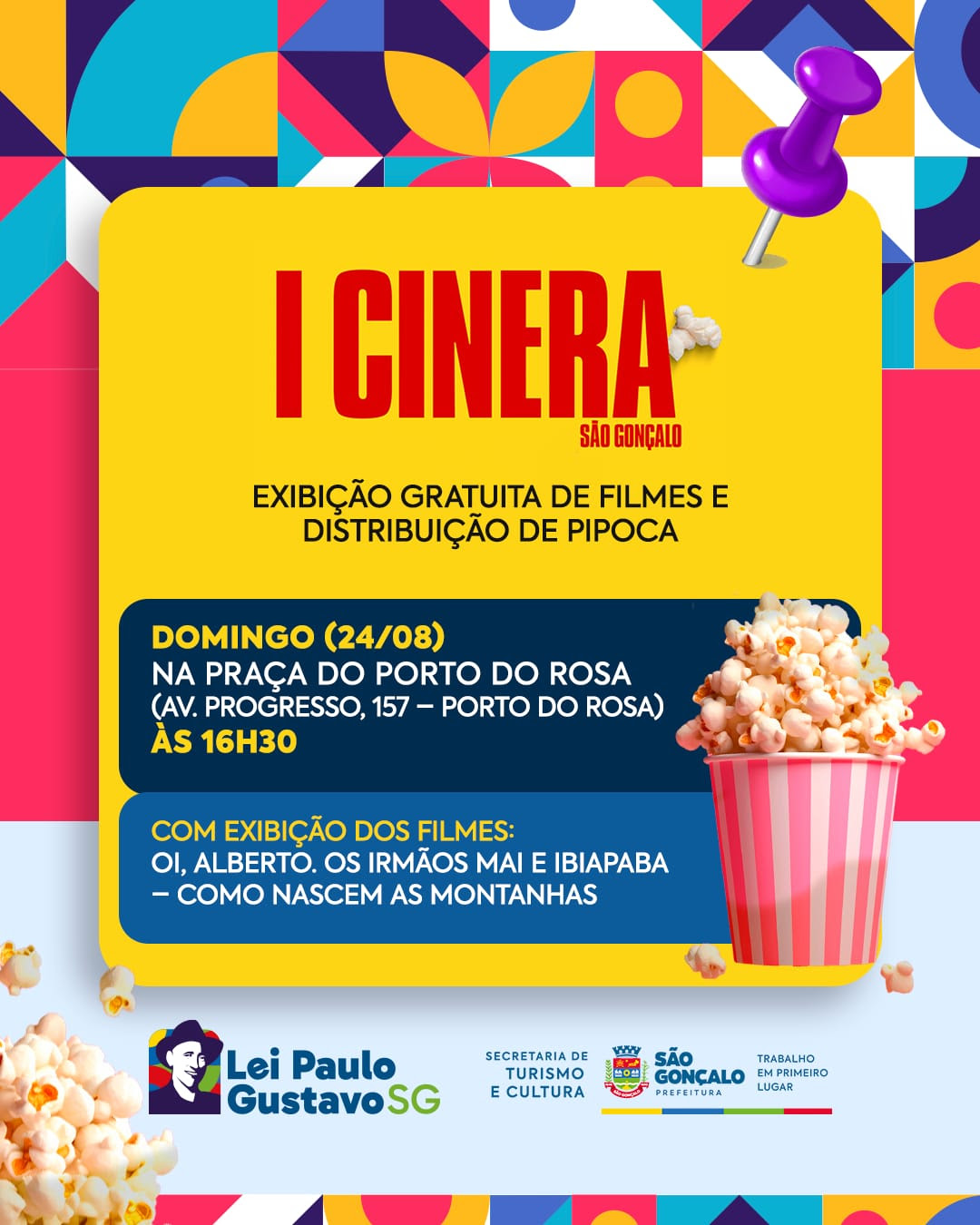 São Gonçalo tem exibição de filmes na Praça do Porto do Rosa