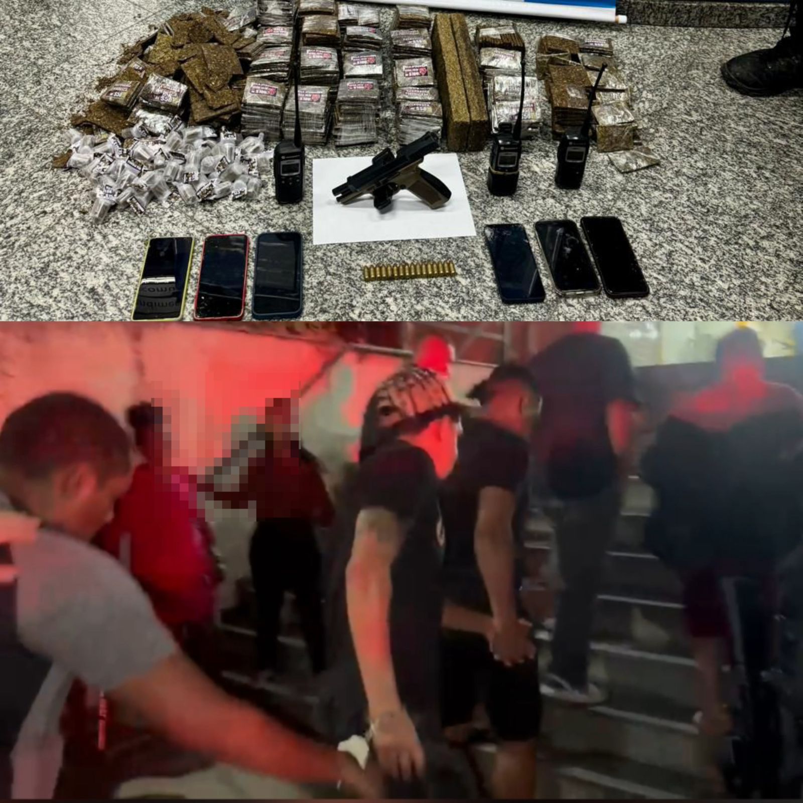 12º BPM fecha boca de fumo: Seis presos e grande apreensão de drogas e arma no Fonseca