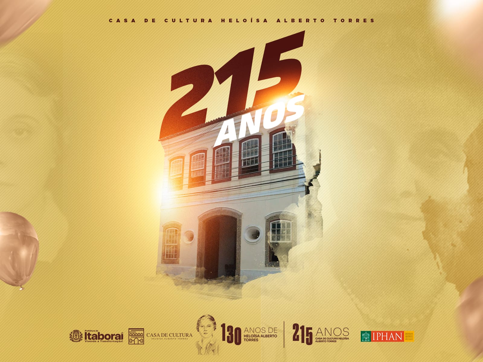 Itaboraí celebra 215 anos da Casa de Cultura com programação durante todo o mês de setembro