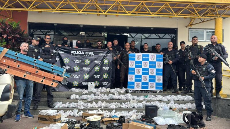Mega operação resulta em grande apreensão de drogas em Itaipuaçu, Maricá.