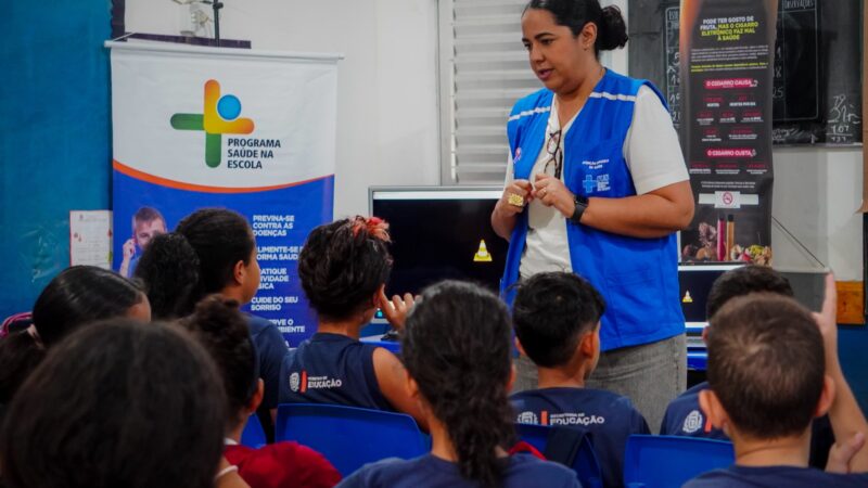 Alunos da Escola Ayres José da Silva participam de ação de prevenção ao tabagismo