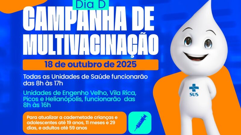 Dia D de Multivacinação reforça importância da imunização neste sábado (18/10) em Itaboraí