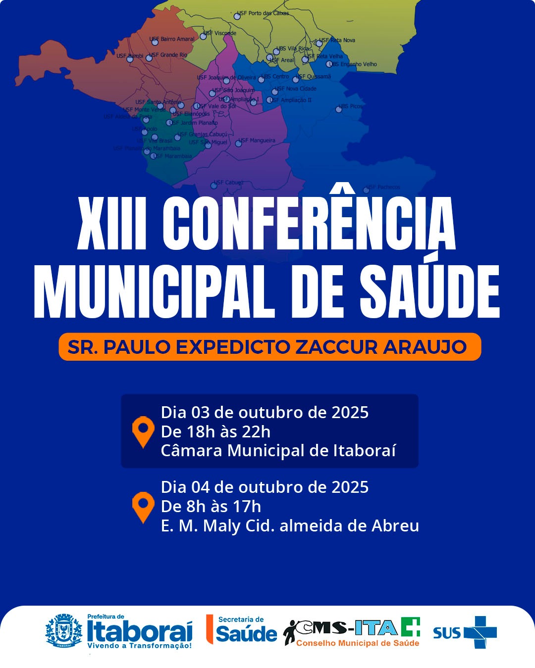 Itaboraí realiza XIII Conferência Municipal de Saúde nesta sexta e sábado (03 e 04/10)