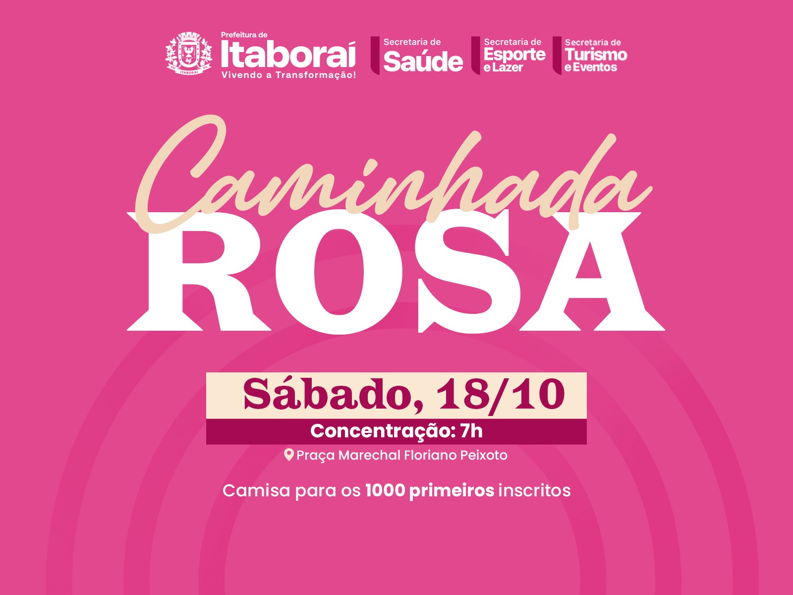 Prefeitura de Itaboraí abre inscrições para a Caminhada Rosa