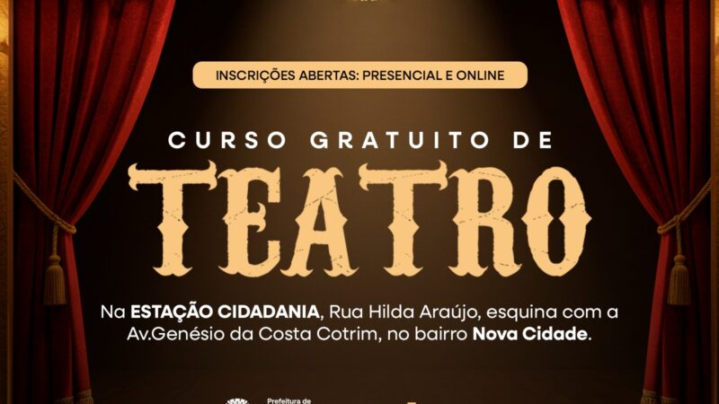 Prefeitura de Itaboraí oferece curso gratuito de teatro na Estação Cidadania
