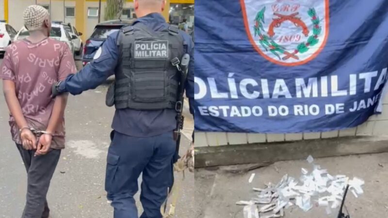 GAT do 7º BPM apreende drogas, arma e rádio comunicador na Nova Grécia em Tribobó, São Gonçalo