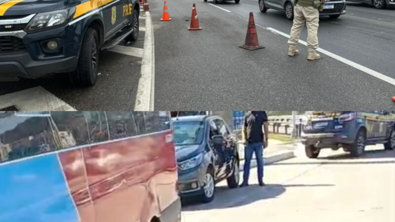 PRF flagra van transportando mais de dez passageiros em pé na Ponte Rio-Niterói
